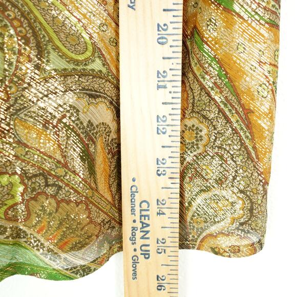 VTG J.Crew Top Womens SZ 6 Silk Gold Metallic Sleeveless Boho Y2K Feminine - Picture 8 of 11